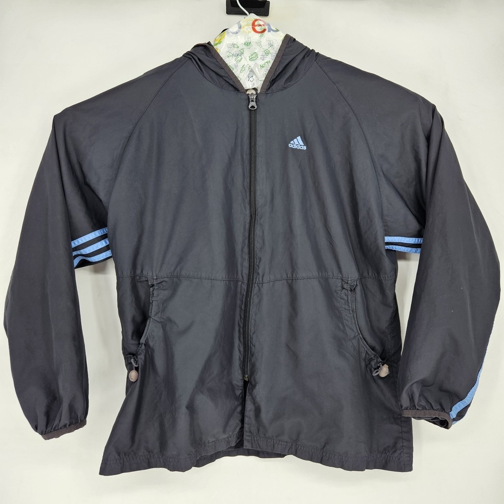Vintage Adidas Hoodie Jacket Womens XL‎ Windbreaker Hoodie Mesh Lightweight